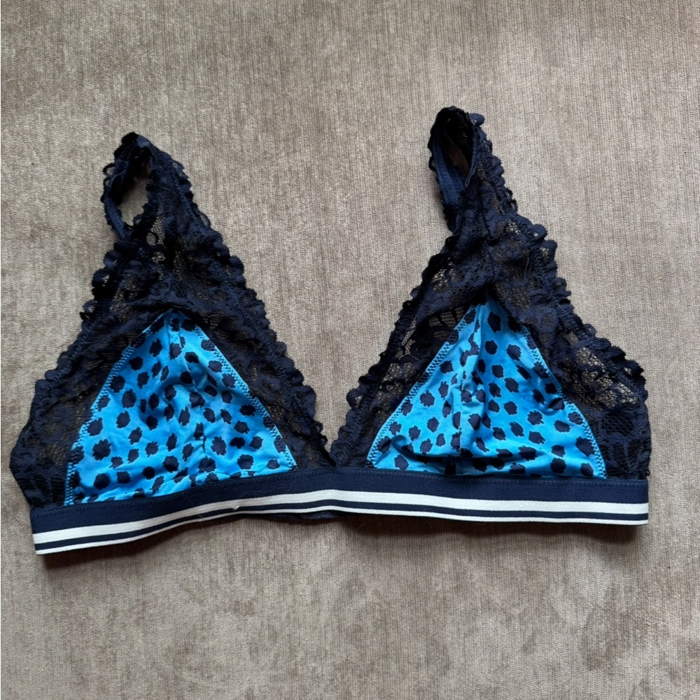 Aerie Lace Bralette in Blue and Black